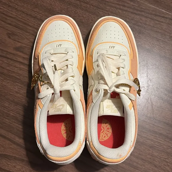 Nike Air Force Shadow Sisterhood Size 9 Cashmere Orange Chalk Shoes - Image 4