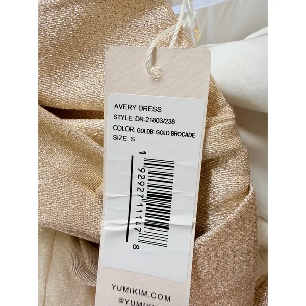 Yumi Kim Avery Dress Womens Gold‎ Brocade Strapless Bow Mini S DR-21803/238 - Image 3