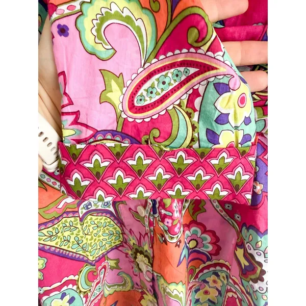 Vera Bradley | 2-Piece Cotton Pajama Set Pink Paisley Button Up | Sz S - Image 6
