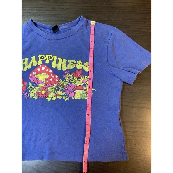 Urban Outfitters Boho Crop Mushroom Print Happiness T Shirt Women Small Hippie‎ - Image 10