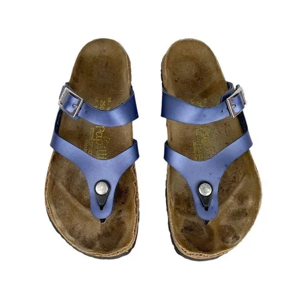 Birkenstock Papillio Metallic Purple Blue 2 Strap Thong Sandals Sz 39 / US 8 - Image 4