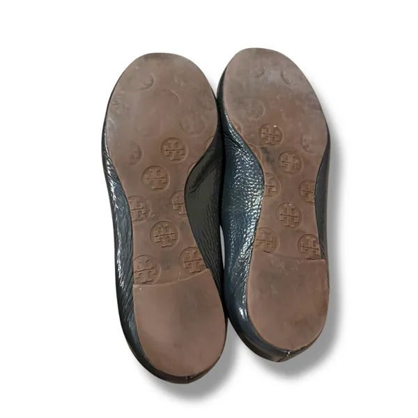 Tory Burch Minnie‎ Scrunch Navy Blue Leather Ballet Flats Sz 7 Estimated - Image 11