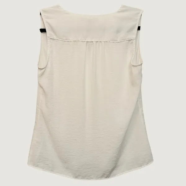 172 | Banana Republic V-Neck Pleated Sleeveless Blouse Top White‎ Womens 6 - Image 2