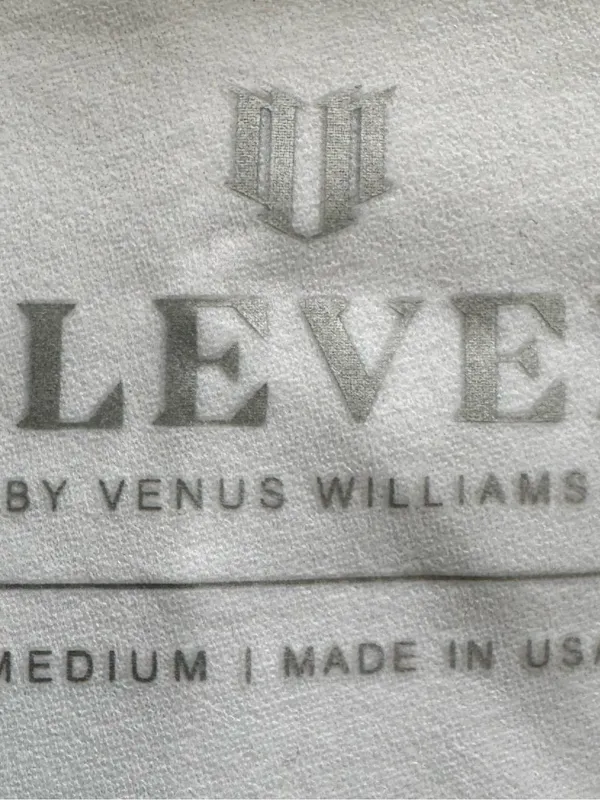 EleVen by Venus Williams Gray Wrap-Style Circle Skirt with white shorts, size M - Image 2