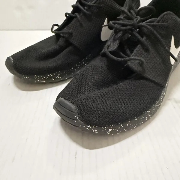 Nike‎ Roshe One Shoes Womens 9.5 Black White Mesh Speckle Sneakers 855916-007 - Image 7
