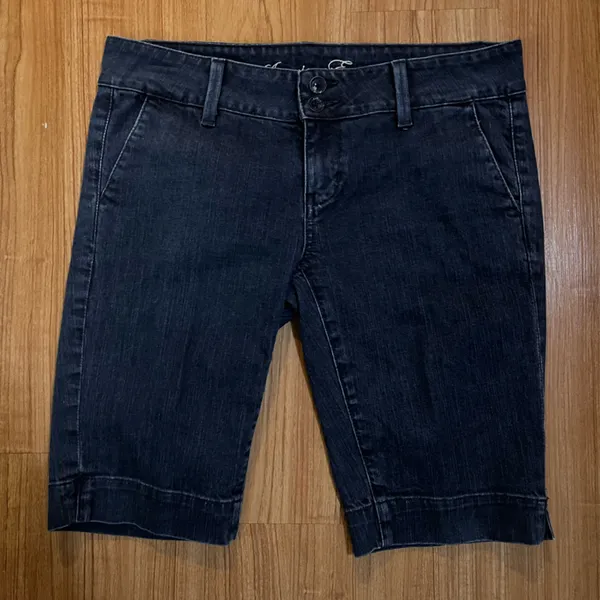 American Eagle Outfitters Men's Dark Blue Relaxed Denim Shorts - Image 2