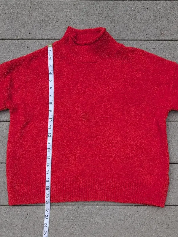 Sincerly Jules Fuzzy Turtle Neck Sweater Red - Image 8