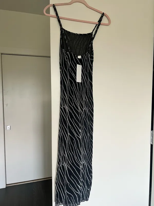 Black Midi Dress with Silver Size XS - Image 3