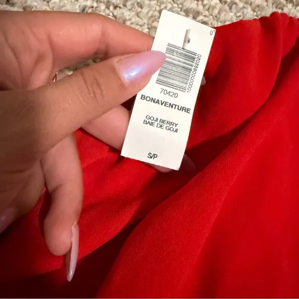 NWT Aritzia Wilfred Bonaventure Red Bouncy Tube Strapless Crop Top- Size Small - Image 8