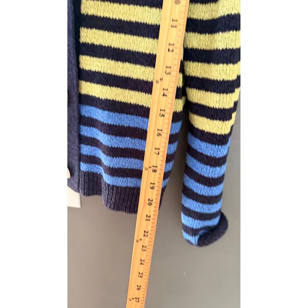 Norm Thompson Vintage Striped Button Front Cardigan Sweater‎ Blue Lagen Artsy - Image 9