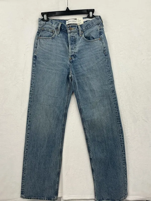 Denim Forum Wide-Leg Jeans in Medium Blue Wash 841 - Image 2