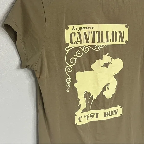 Women’s La Gueuze Cantillon C'est Bon Brewery In Belgium T-Shirt Green Medium - Image 5
