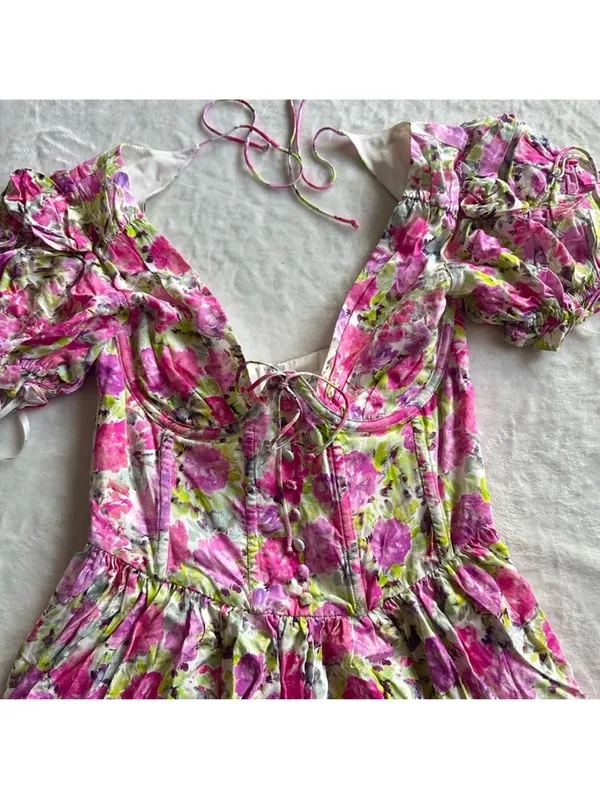 For Love And Lemons Paulina puff sleeve mini Dress - Image 9