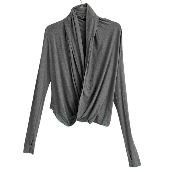 Lululemon Iconic Wrap Womens 6 Yoga heathered gray loose‎ fit workout dance - Image 3