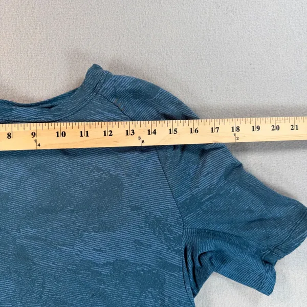 Lululemon Metal Vent Tech Short Sleeve small Teal Blue Space Dye Athletic Top - Image 6
