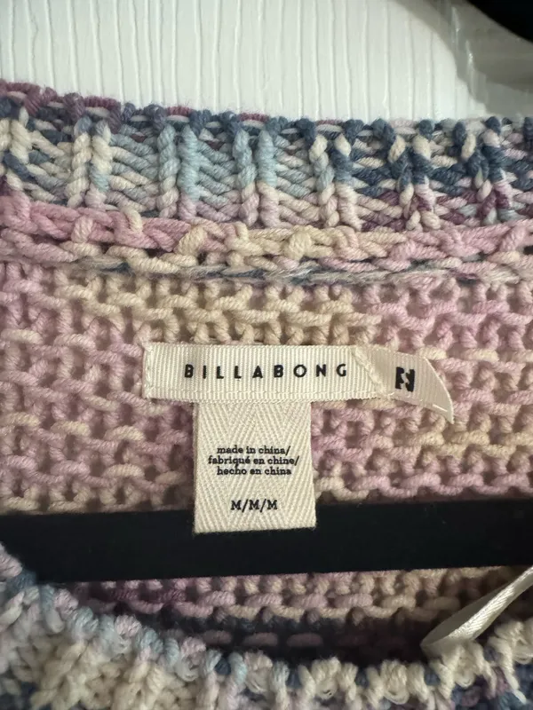 Billabong Fade Out Long Sleeve Space Dyed Stripe Sweater Size M - Image 6
