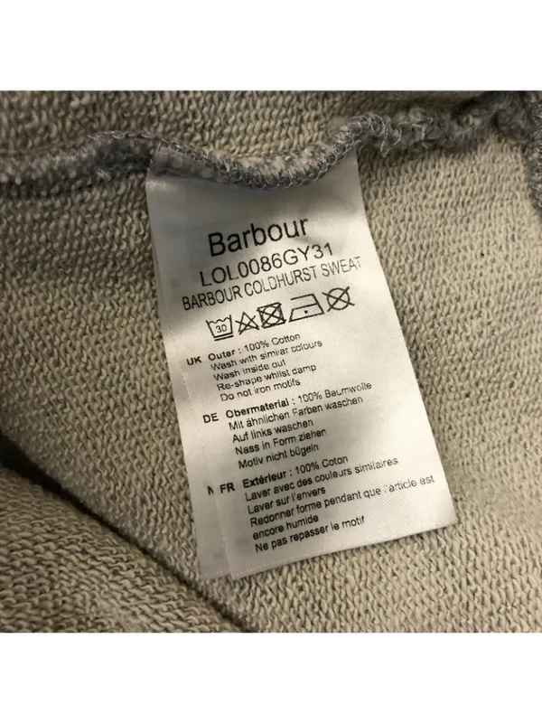Barbour Womens Sweatshirt Pullover Crew Neck Lighthouse Heathered Gray US 4 - Image 4