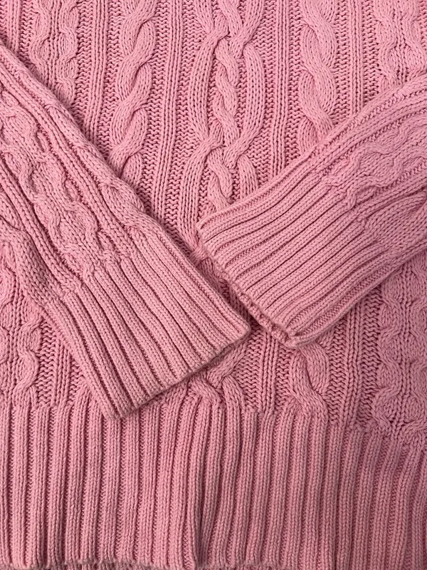 Lauren Ralph Lauren Pink Cable-Knit Half-Zip Turtleneck Sweater - Image 6