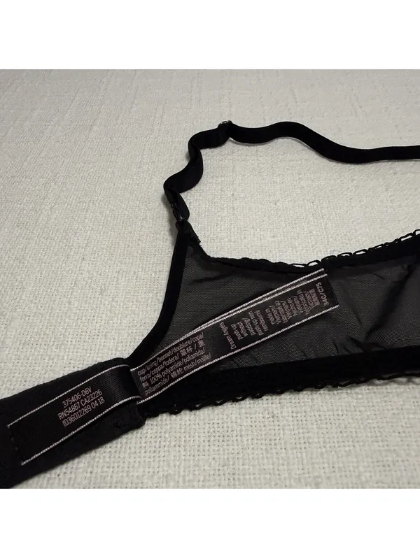 Victoria’s Secret 34C Push-up w/o Padding Lace Bra Black Dream Angels Unlined - Image 7