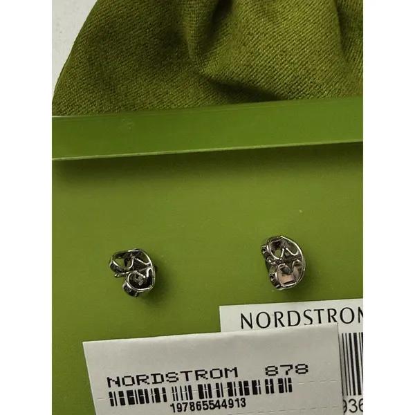 Tory Burch Moondance Pearl and Pavé Stacked T Logo Stud Earrings New Authentic - Image 4