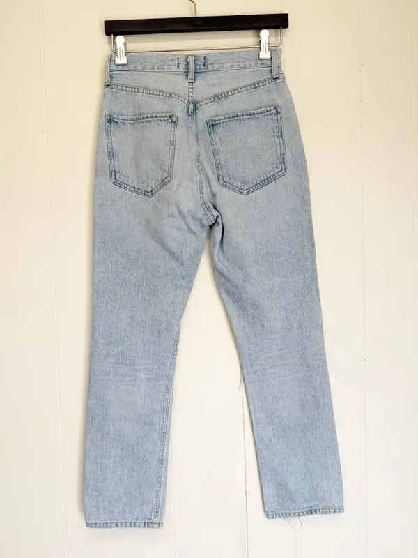 AGOLDE Riley Ripped Straight Leg Jeans in Clear Skies Size US - Image 4