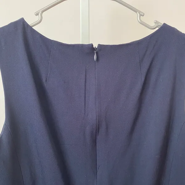 J.Crew‎ 6 Navy Blue Wool Midi Dress Career Minimalist Preppy Workwear - Image 4