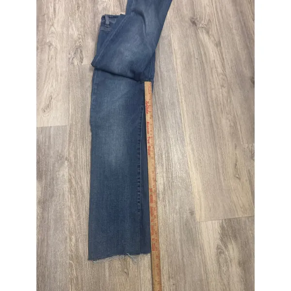 Social Threads Risen Jeans High Rise Wide Leg Raw Hem Medium Wash Size‎ 7/28 - Image 7