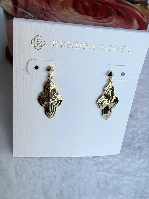 Kendra Scott Abbie drop earrings in gold metal - Image 5