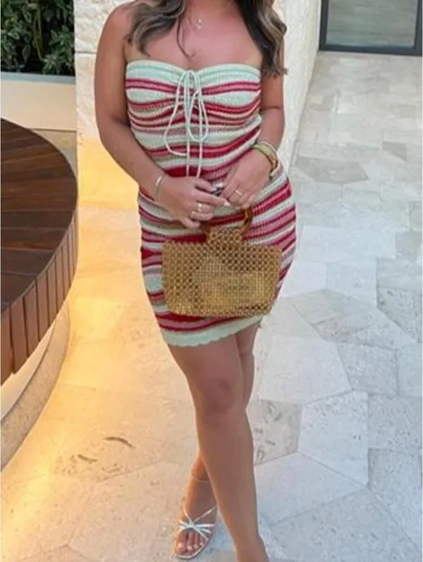 Farm Rio Mixed Waves Knit Mini Dress - Image 3