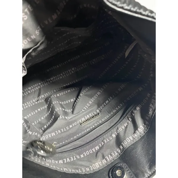 Steve Madden Hobo Bag Womens‎ Large Black Pleated Braided Handle Shoulder Tote - Image 5