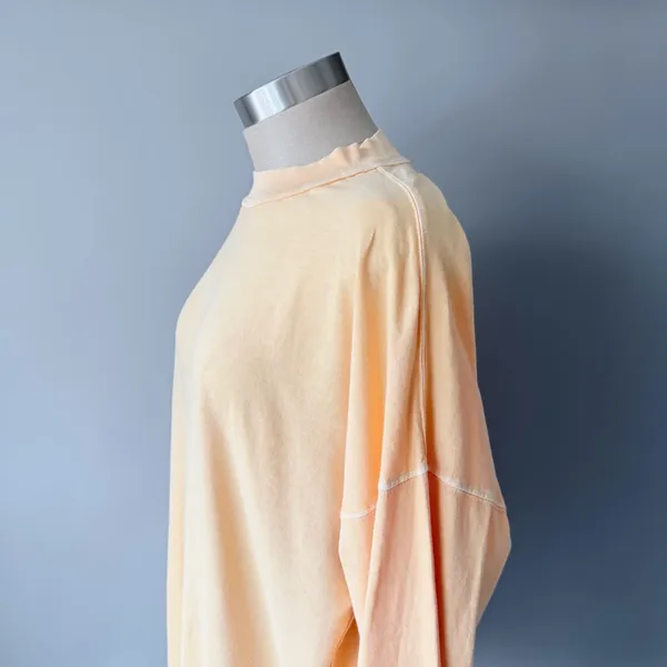 We The Free Peach Long Sleeve Top Women’s Large Oversized Raw Hem - Image 4