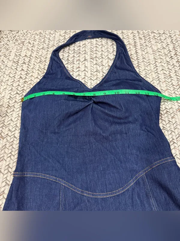 Halara Denim Halter Mini Dress - Image 5