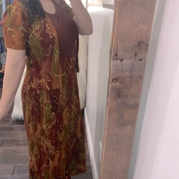 Graphics vintage maxi dress size small Brown - Image 6