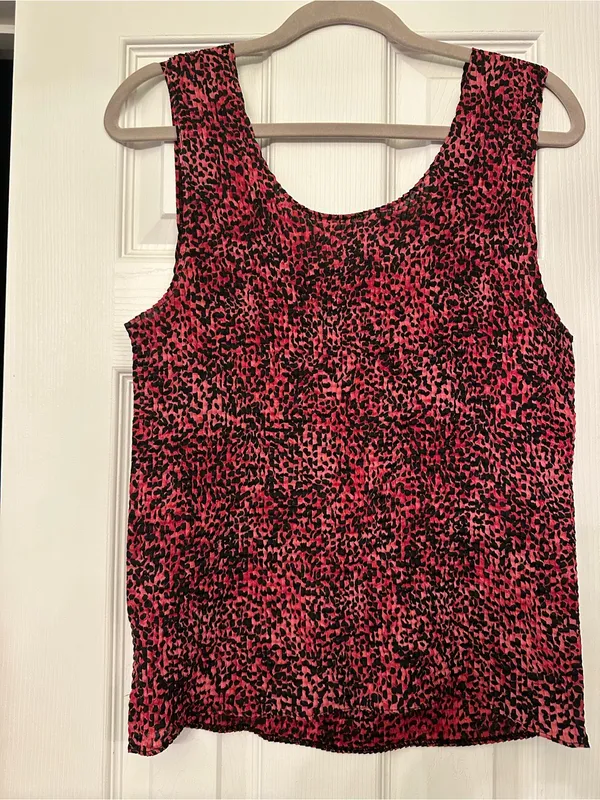 Women’s Pink & Black Animal Print Sleeveless Camisole - Image 2