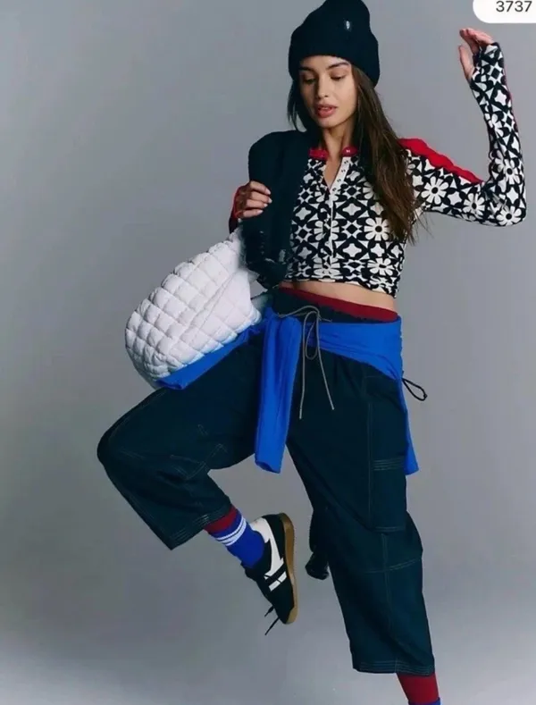 FP MOVEMENT by FREE PEOPLE KICK OFF PRINT HENLEY RALLY LAYER ATHLETIC TOP - Image 3