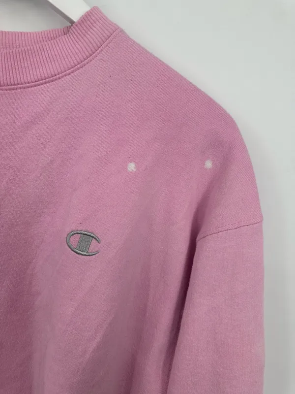 Vintage Y2K Champion Pastel Pink Pullover Sweatshirt - Image 7
