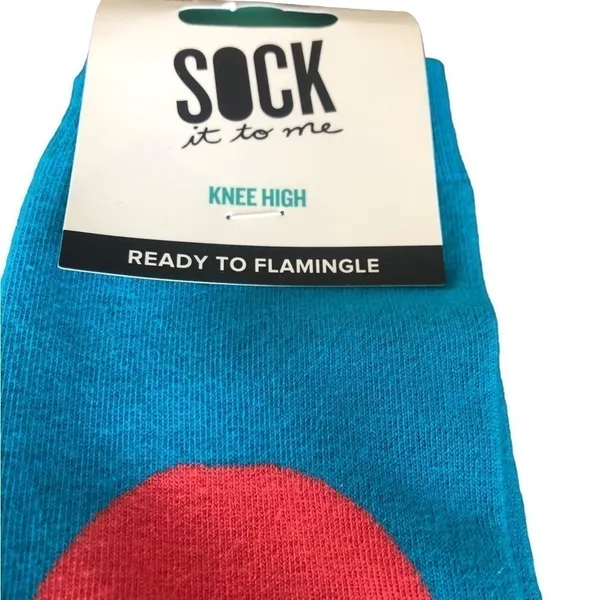 Sock It To Me Knee High Flamingo Socks USA Shoe Sz 5-10 Cotton Stretch NEW - Image 6