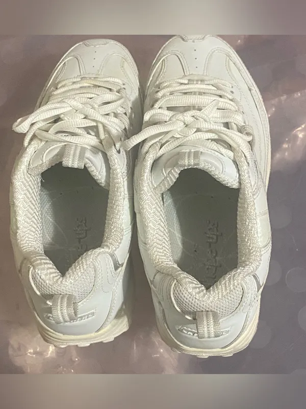 Skechers White Women's Platform Shape-Ups Sneakers size 8 casual sporty gym - Image 2