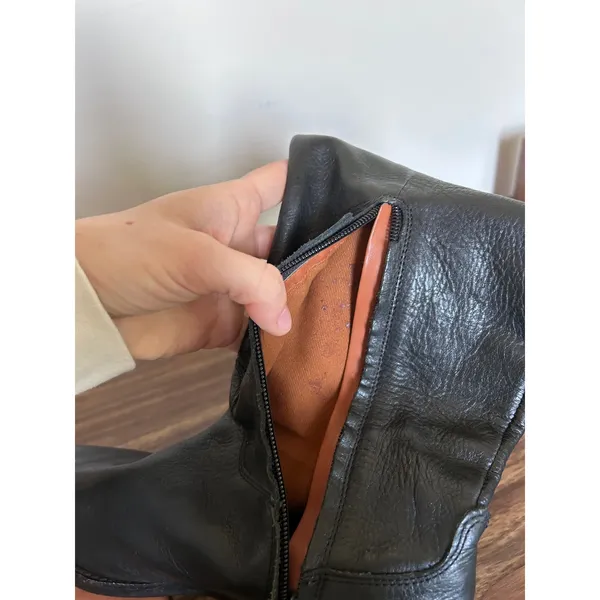 Lauren‎ Ralph Lauren Black Brown Leather Riding Boots Two Tone Tall 5.5 B - Image 8
