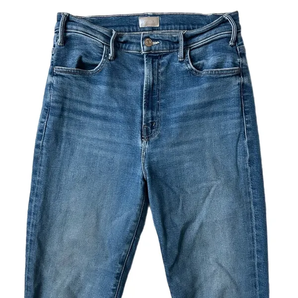 Mother The Hustler Ankle Fray High Rise Flare Jean Grasping At Straws Size 29 - Image 3