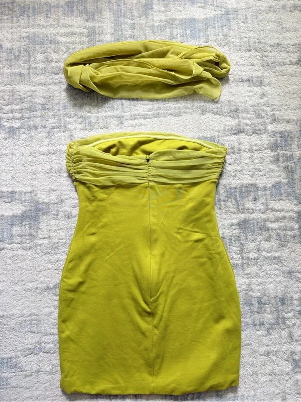 superdown Strapless Mini Dress with Scarf Trim - Image 4