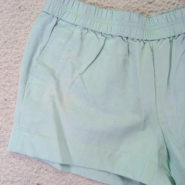 J.Crew Mint‎ Green 100% Cotton Elastic Waist Shorts Style 01850 Womens Medium - Image 6