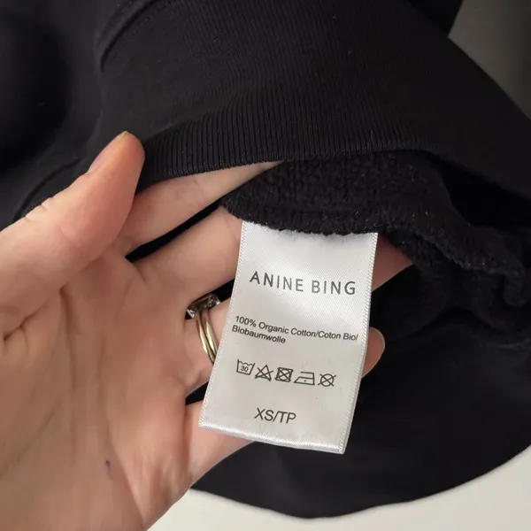 Anine Bing XS Kenny Sweatshirt Panther in Vintage Black - Image 7