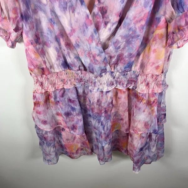 Amanda Uprichard Adriel Mini Cocktail Fairy Cotton Candy Wash‎ Ruffle Dress Sz M - Image 5
