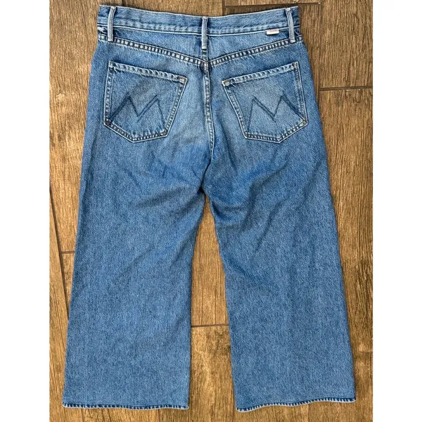MOTHER Lil Lemon Twist Sneak High Waist Wide Leg Jeans Size 28 - Image 8