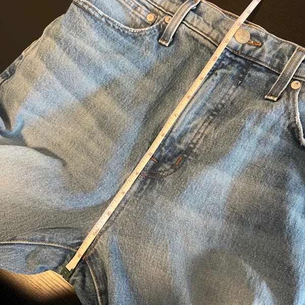 Madewell The Perfect Vintage Wide-Leg Crop Jean Blue Raw Hem Women's 29 - Image 10