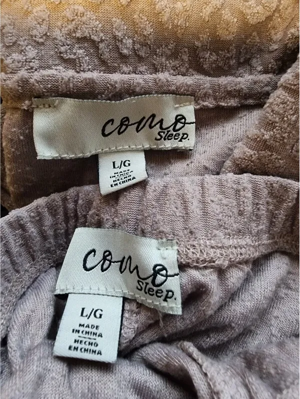 Como Sleep Women's Short Sleeve Pajama Set in Light Mauve Leopard, Size Large - Image 6