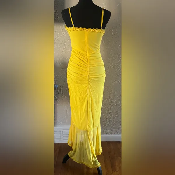 💛TIANMI Mesh Slip Ruffle Maxi Dress💛 ~M NWT - Image 10