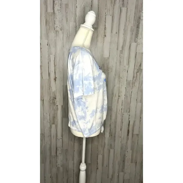 Disney Lilo &‎ Stitch Tie-Dye Crop Top Women's XL Blue Graphic Tee - Image 2