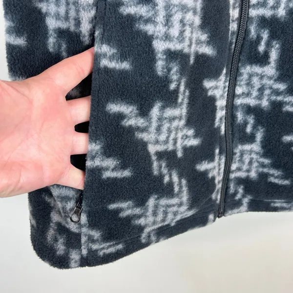 Columbia Vest Womens XL Black Gray Fleece Full Zip Pockets Outdoor Layer Warm - Image 4